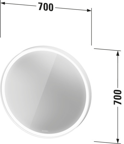 Duravit LCU Spiegel, 700x67x700mm LED, 18 W, Weiß