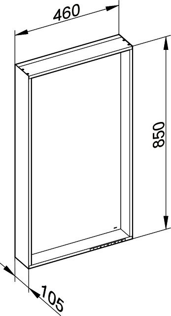 KEUCO Lichtspiegel X-Line 33297, inox, 460x850x105mm