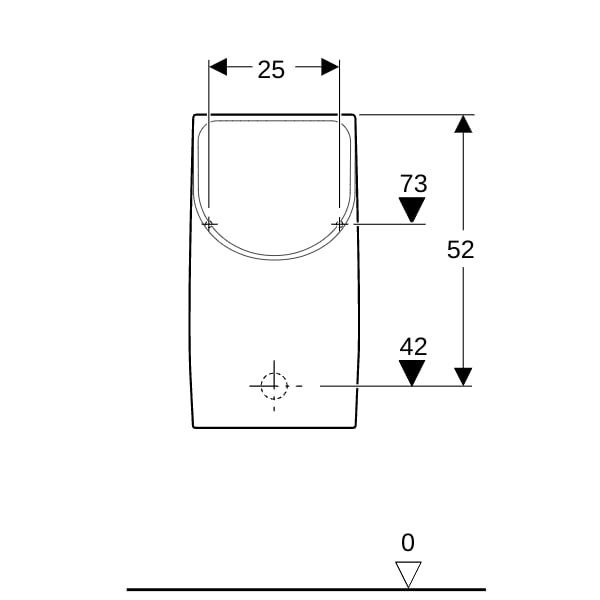 Geberit Renova Plan Urinal wasserlos Abgang nach hinten, weiß