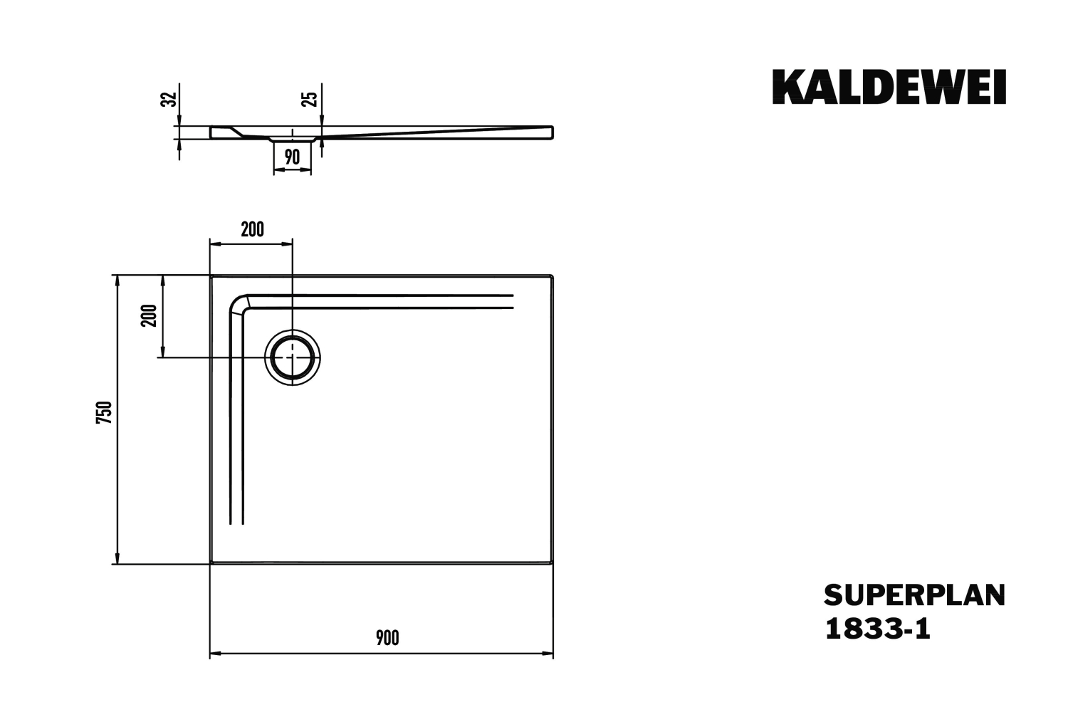 KA DW SUPERPLAN Mod.1833-1,750x900mm, cool grey 90,Secure Plus