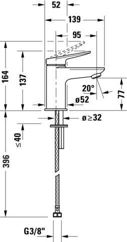 Duravit Wave Einhebel-WT-Mischer S ohne Zugstange, Chrom HG