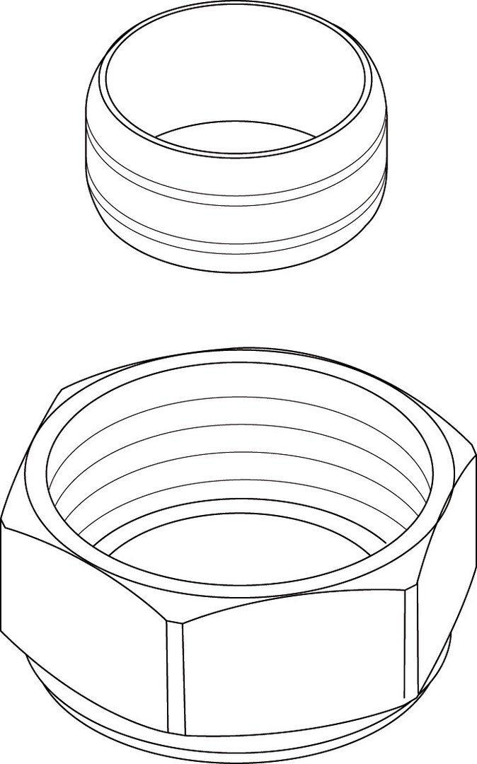 BOSCH Ersatzteil TTNR: 87186633350 Mutter 3/4" - Klemmring 15mm