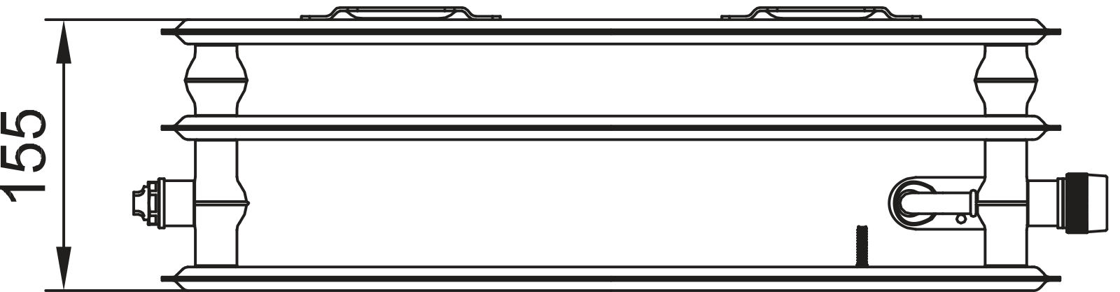 Kermi x2 Profil-V Hyg T30 300x155x1000 QN823, RAL9016, 10bar, Vent.re, o.Abd,BK