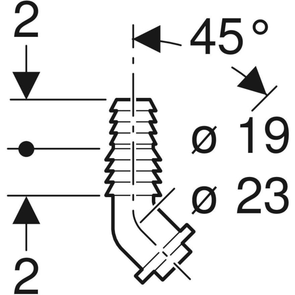 Geberit Winkelschlauchtülle zu Geberit AP-Geruchsverschluss für Geräte