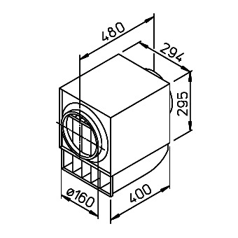 Helios LFBR 160 F7 Luftfilter-Box F7 für Rohr DN 160 mm