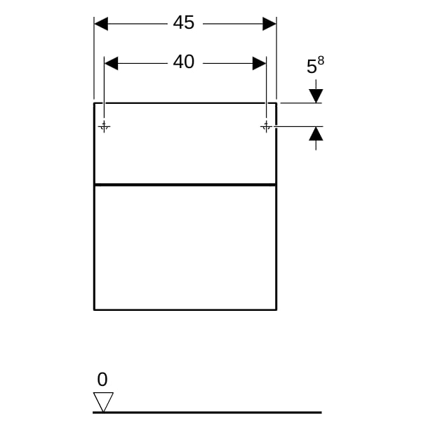 Geberit Xeno2 Seitenschrank mit 2 Schubladen 45x51x46,2cm, weiß