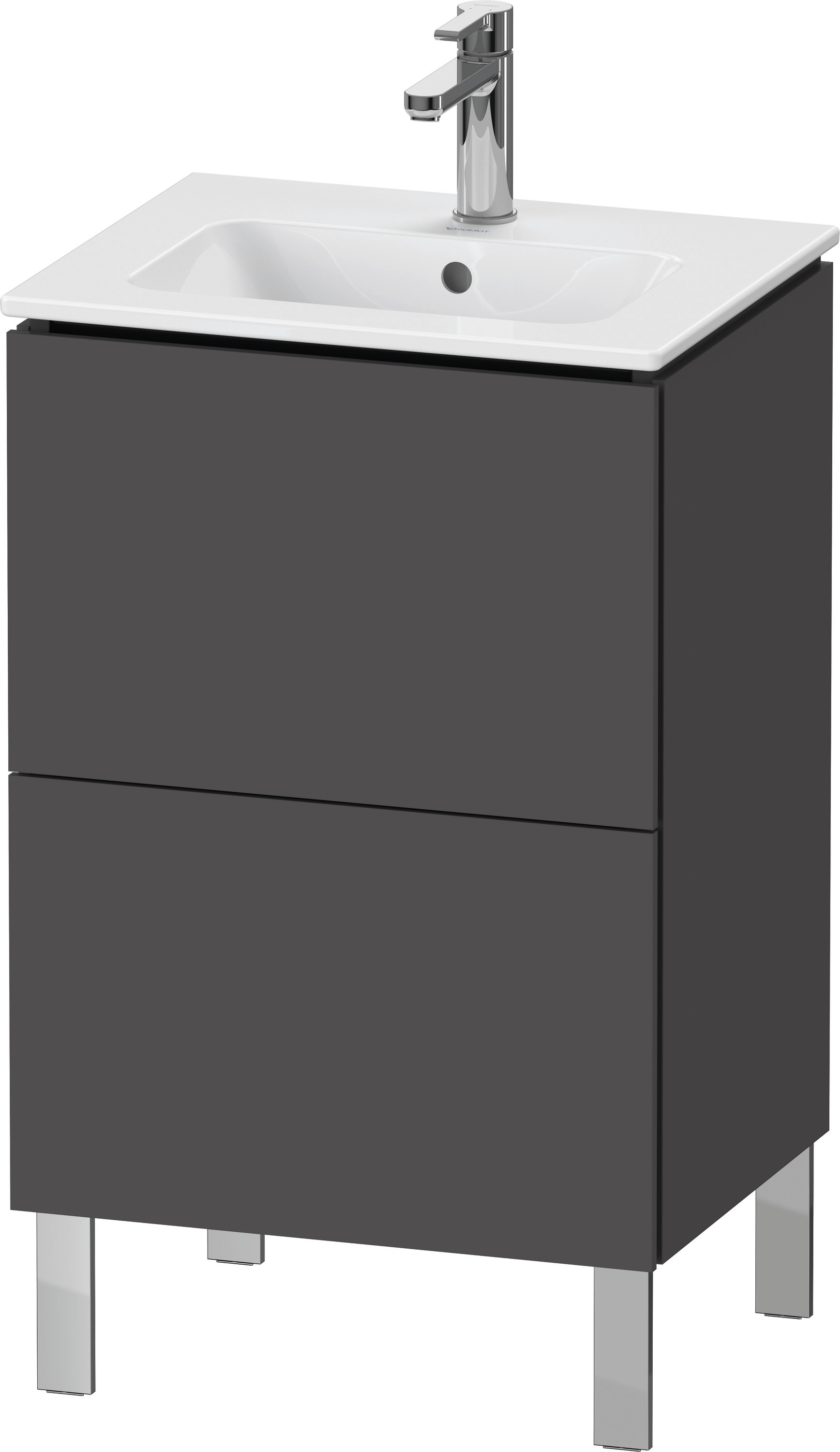 Duravit WTU L-Cube bodenstehend, 2 Auszüge 704x520x421mm, Graphit Matt