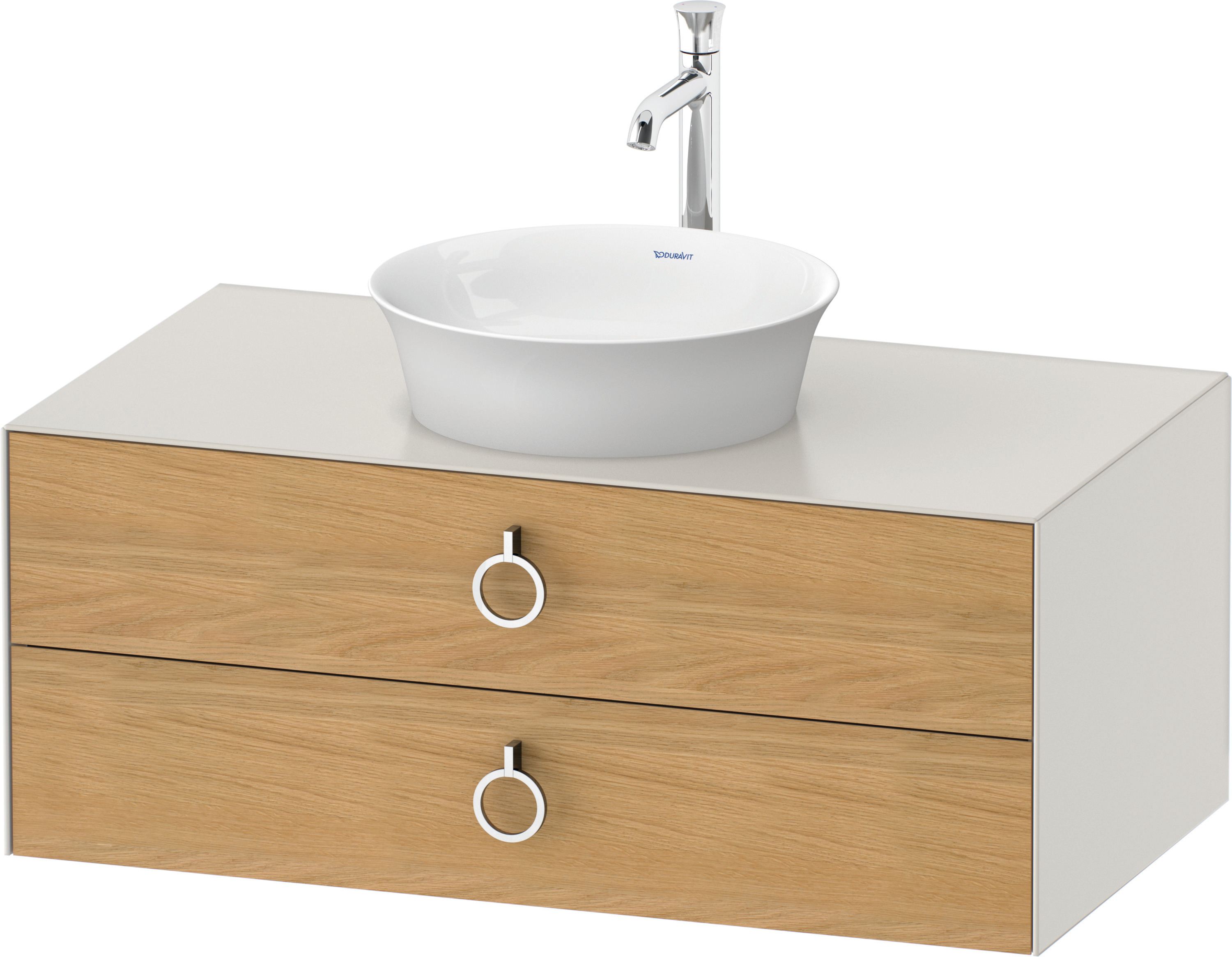 Duravit WTU wandh.White Tulip,2Schk.,m.Griff 408x1000x550,Eiche N.M./Nordic Weiß Sdm