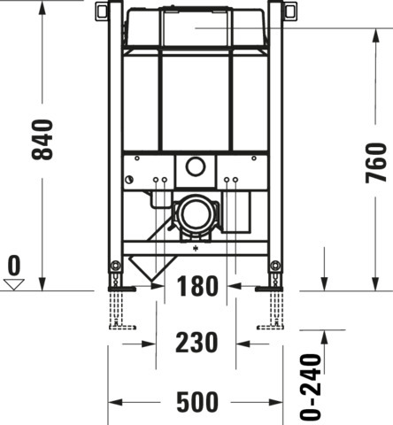 Duravit DuraSyst. für WWC,Standard,Trockenbau Höhe 840,Spülbed.mechanisch Vorne/Oben