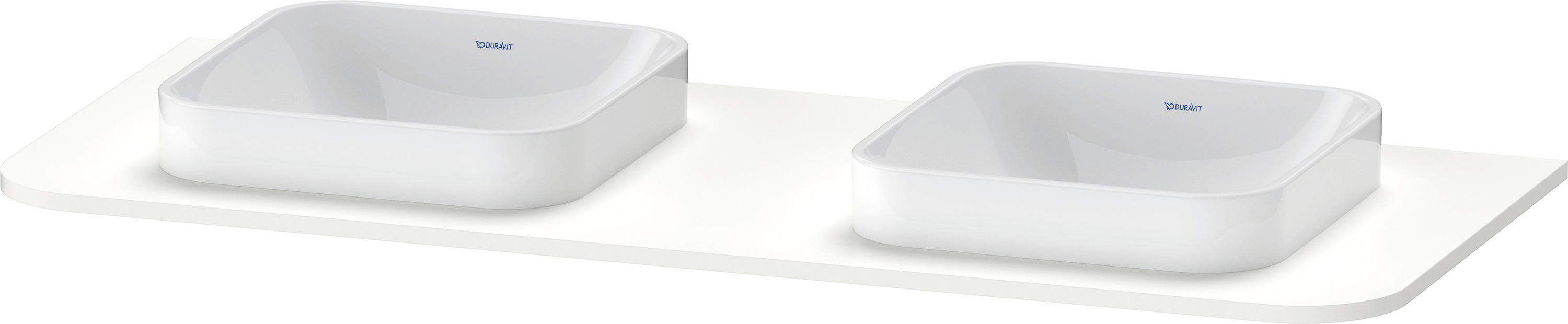 Duravit Konsole m.2Aus.HappyD2+,16x1300x550mm Beckenposition b., weiß seidenmatt