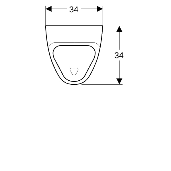 Geberit Alivio Urinal, Zulauf von hinten Abgang nach hinten oder unten, weiß Tect