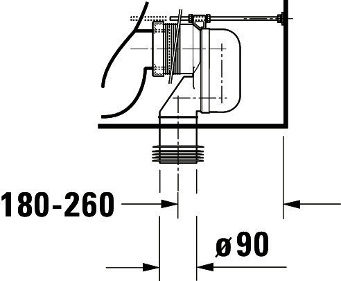 DU Stand-WC Kombi Starck 3 655 mm Tiefspüler,f.SPK,Abg.Vario,weiß,HYG