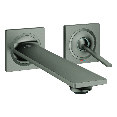 GROHE 2-L-WT-Wandbatterie Allure 19386_2 FMS Ausl. 212mm hard graphite gebürstet