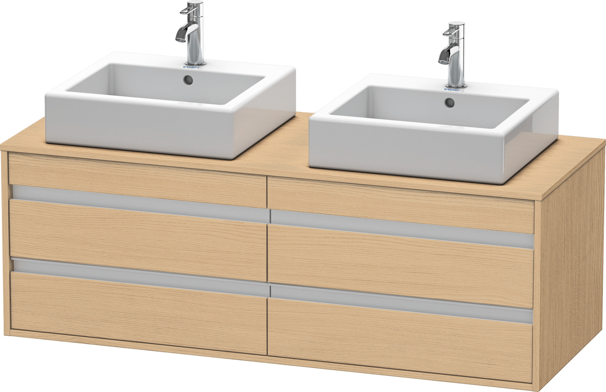 DU WTU wandhängend Ketho 550x1400x496mm 4 SchKa, für 2 ASB, Eiche Natur