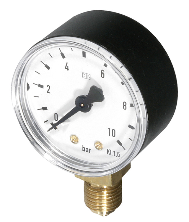 Resideo Manometer M38T G 1/4, 50mm, unten, Teilung 0-10bar