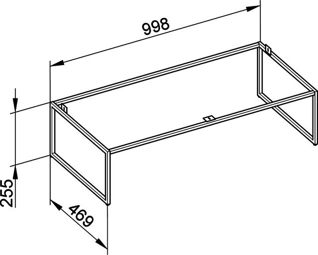 KEUCO Bodengestell X-Line 33198, inox, 1000x255x470mm