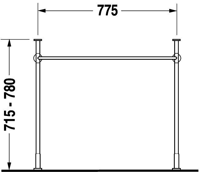 DU Metallkonsole Vero für 032985, höhenverstellbar, chrom