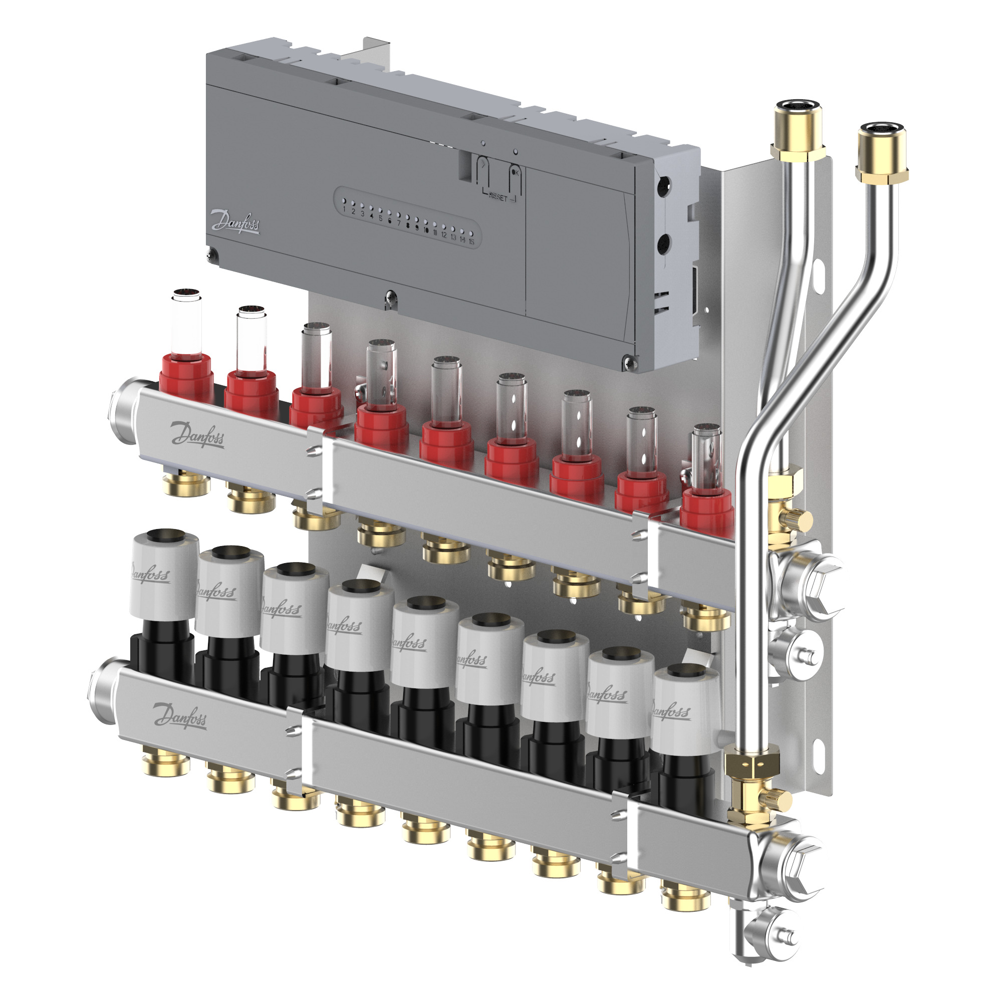 Danfoss Heizkreisverteiler Typ SGCi 9 HK u. Icon2 Hauptregler, TWA-A 230V