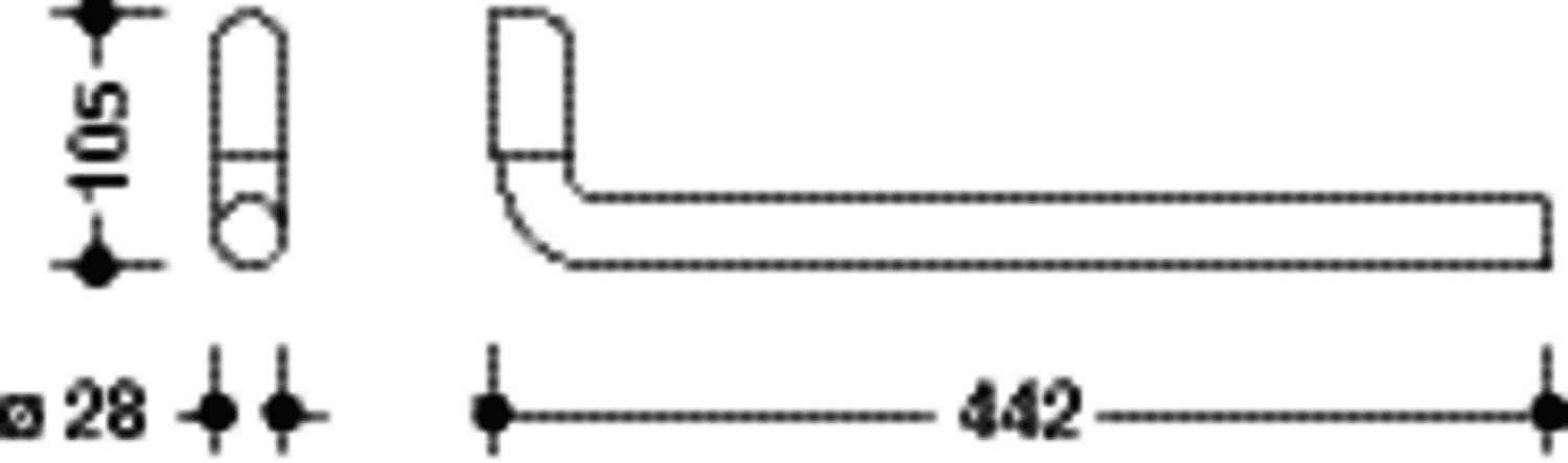 HEWI Handtuchhalter Ser 477, einarmig tiefschwarz