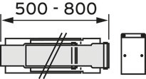 Vaillant Teleskopverlängerung Brennwert Luft-/Abgasführung, PP,60/100, 0,5-0,8 m