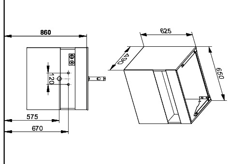 KEUCO WUB m.Ausz. Stageline 32852 Sd.u.Bel. 650x625x490mm vulk.