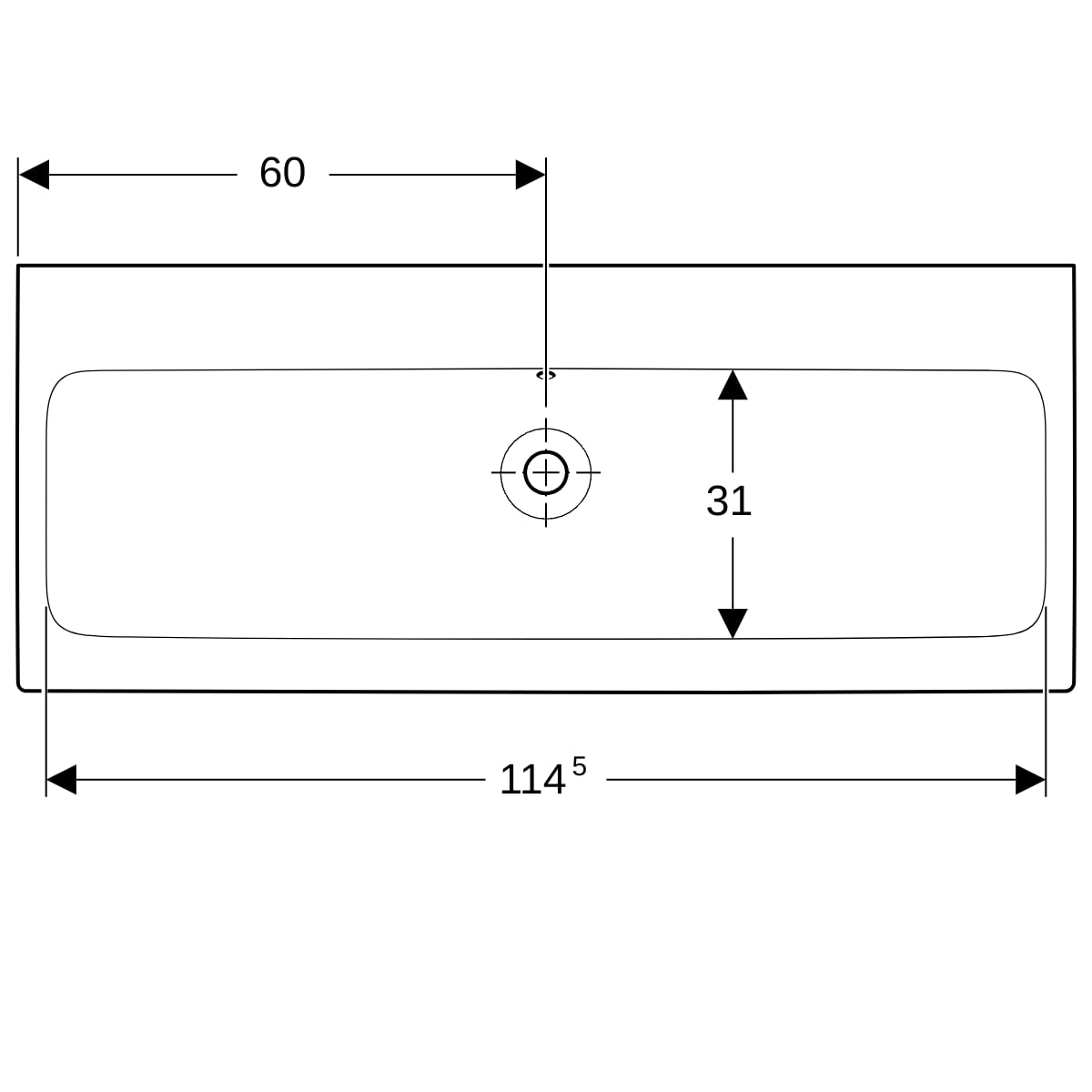 Geberit iCon Waschtisch, 120x48,5cm o. Hl., m. Ül., weiß, KeraTect