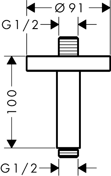 Hansgrohe Decken-Anschlussstück Axor DN15 100mm BN