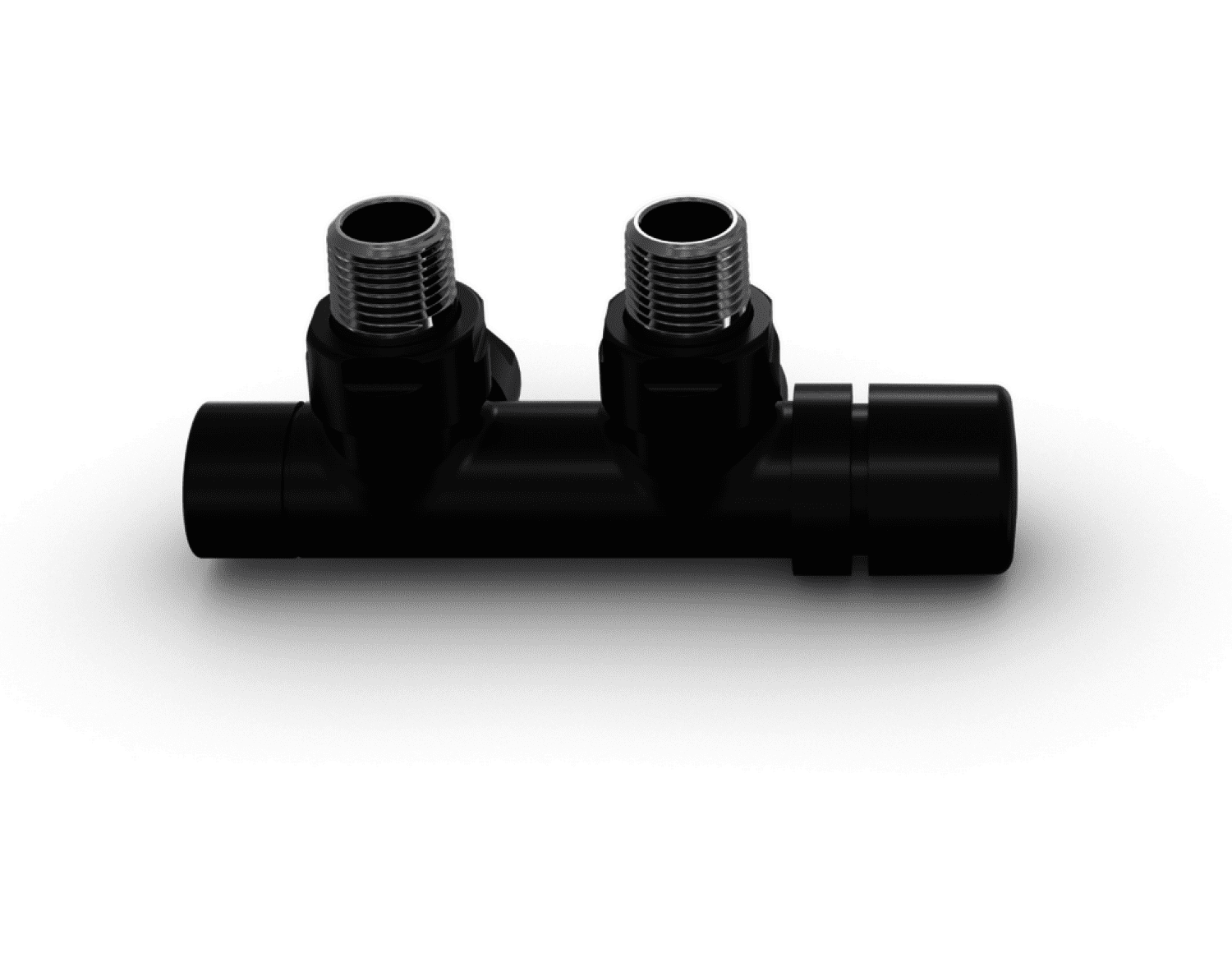 ZE Zubehör Anschlussarmatur Typ P Eckform Thermostatkopf re., Black Matt