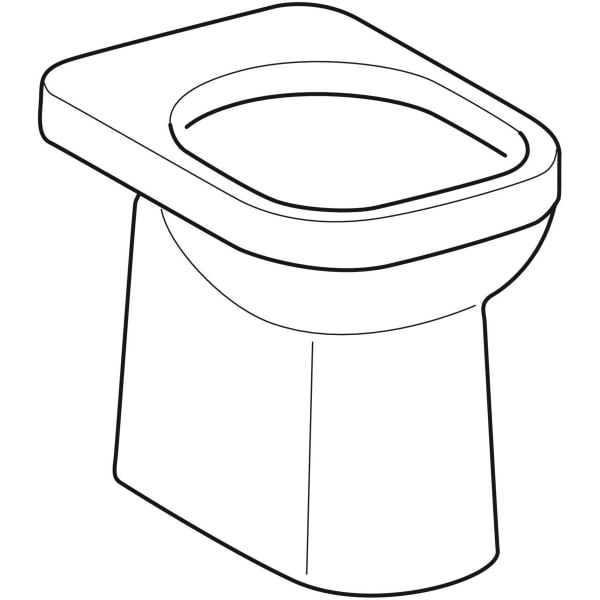 Geberit Renova Comfort Square Stand-WC Tiefspüler/erhöht, teilgeschl. Form weiß