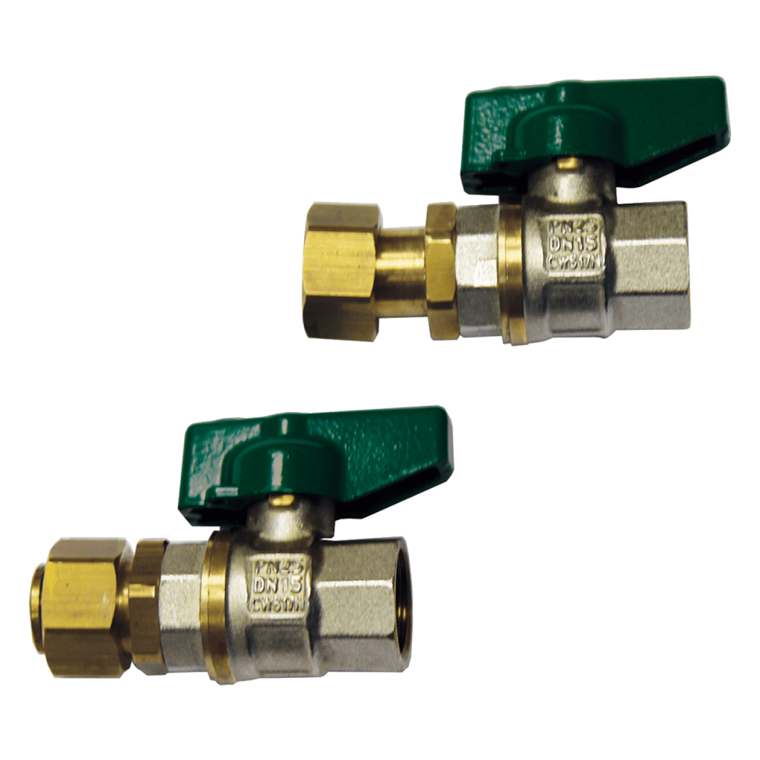 MHG Anschluss-Set KW/TWW 2x Kugelhahn grün G/Rp1/2, DVGW