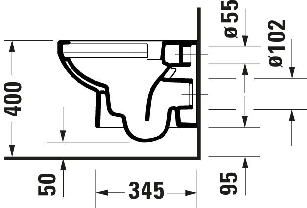 DU Wand-WC Duravit No.1 Compact 480mm, Weiß, Tiefspüler, rimless