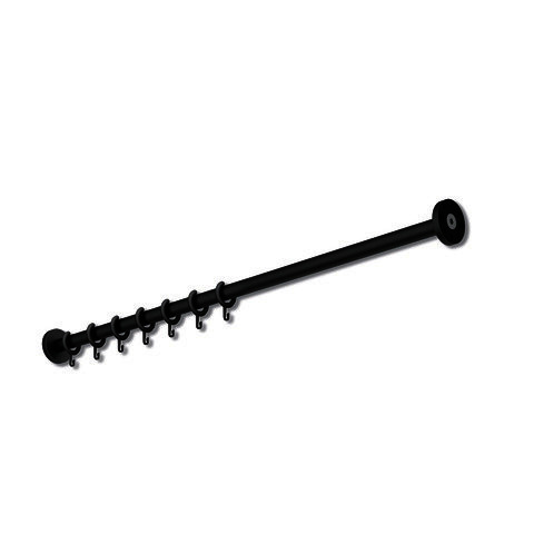 HEWI VH-Stange, d:25, L:1000, 10 Ringe, pulverbeschichtet schw tiefmatt