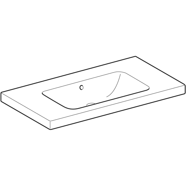 Geberit iCon Light Waschtisch 90x48cm Ablagefl., o. Hl., m. Ül., weiß KeraTect