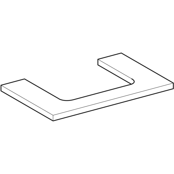 Geberit ONE WT-Platte, Ausschnitt mi. für AWT 75x3x47cm, lava matt