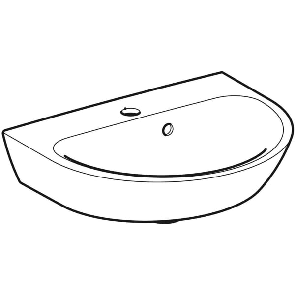 Geberit Renova Handwaschbecken, 50x40cm m. Hl., m. Ül., weiß, KeraTect