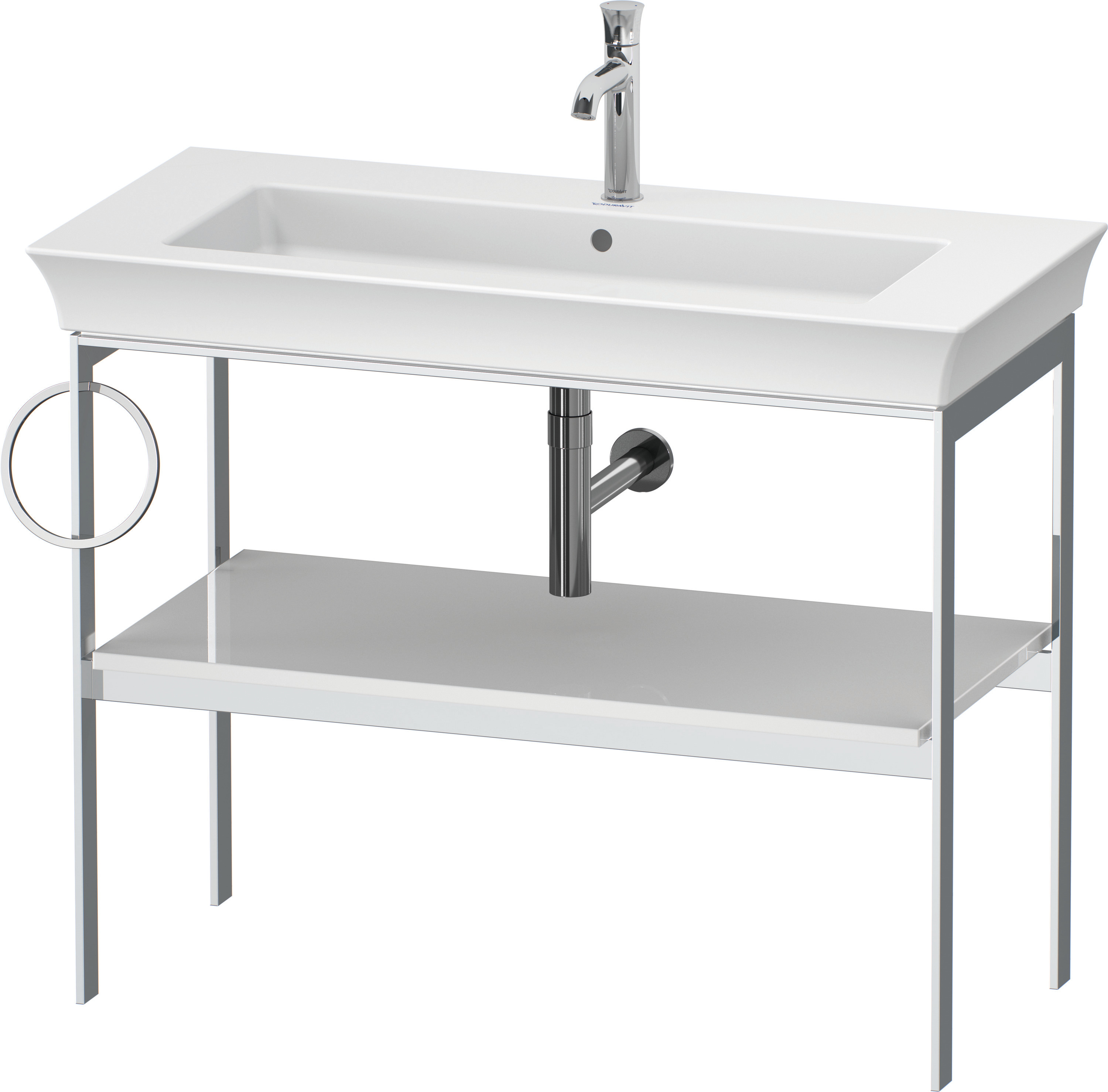 Duravit Metallkonsole bodenst. White Tulip 760x984x450,HH l.,Weiß Hochglanz