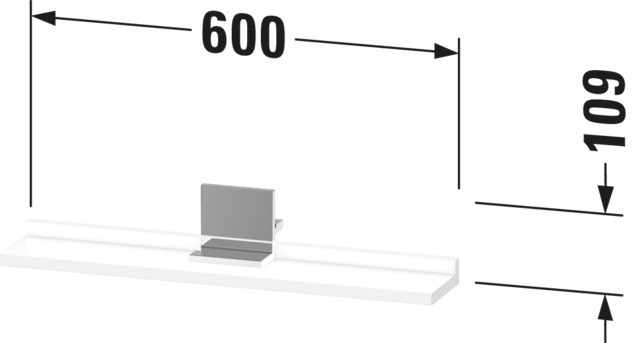 Duravit Sivida Spiegel Ablage 600x115x35mm,Chrom/Weiß Matt