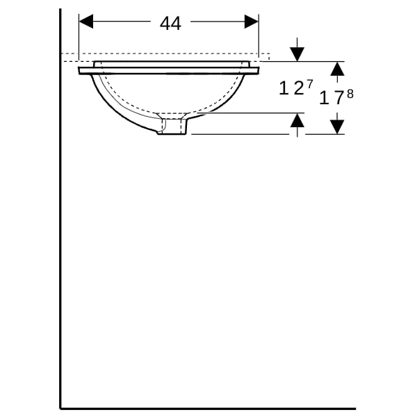 Geberit VariForm Unterbau-WT, rechteckig 53x44cm, o. Hl, m. Ül., glasiert/weiß