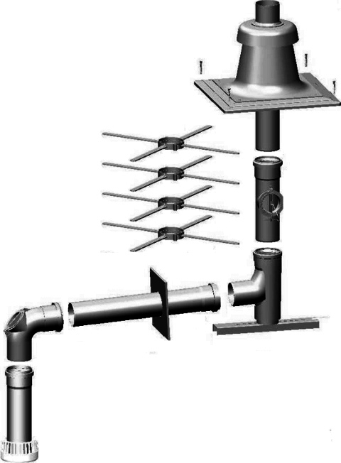 Wolf Anschluss-Set DN80 - B23 DN80 im Schacht, Abdeckung PP