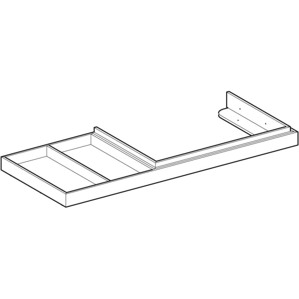 Geberit WT-Rahmen für Citterio US m. Ablagefl. li, Breite 133cm, graubraun