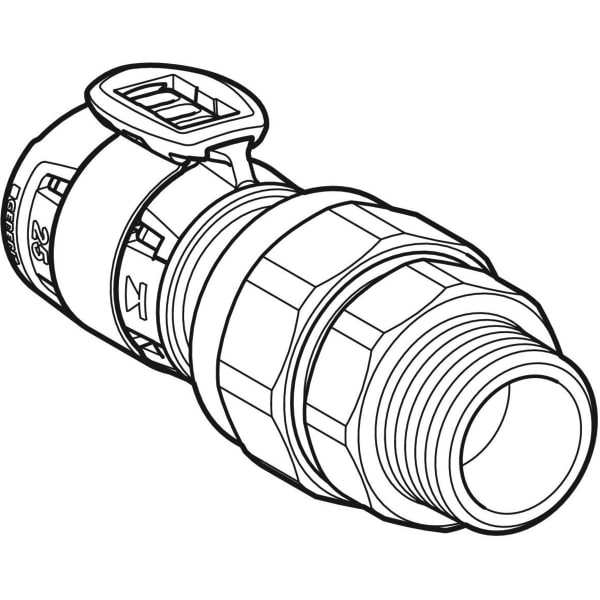 Geberit FlowFit Übergangsverschraubung mit AG SiBr d63-R2 1/2