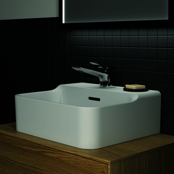 IS Handwaschbecken Conca 1 Hl. m.Ül. 400x350x165mm Weiß mit IdealPlus