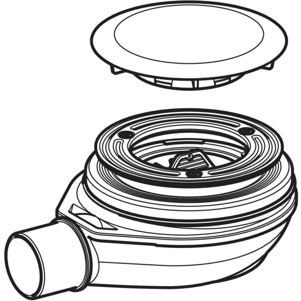 Geberit Duschwannenablauf d90 m. Ablaufdeckel Sperrwasserhöhe 30 mm d40 PP