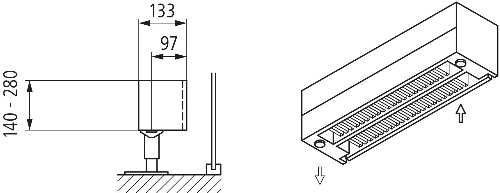 Kermi L-Kon S Typ22 BH210x133x1600mm QN1494,weiß,6bar, m. Abd., AB Uni.,VE2,5