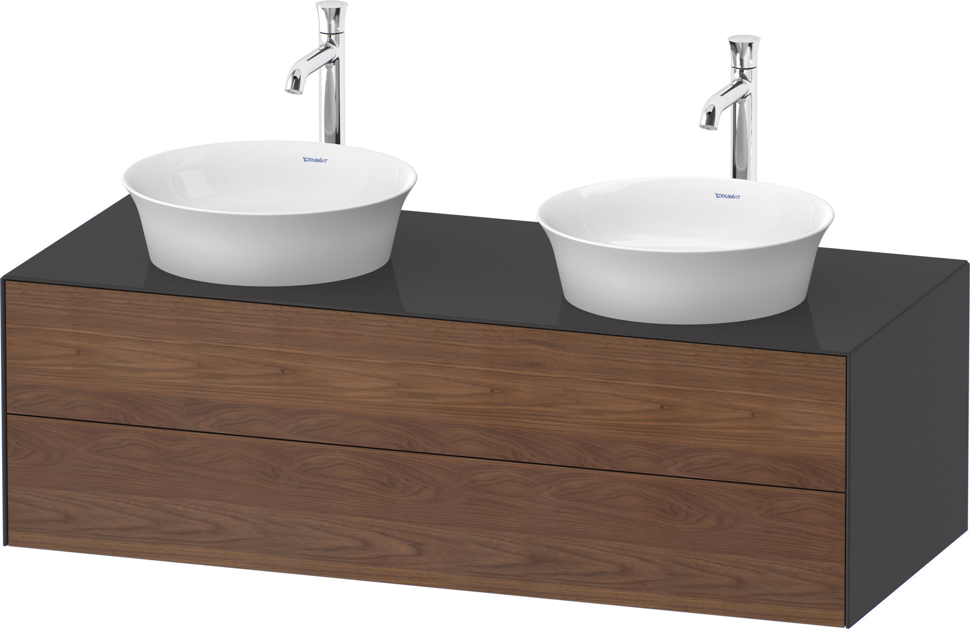 Duravit WTU White Tulip wandh,2 SchKa,beid. 408x1300x550mm,Am.Nussb.M/Graphit HGL