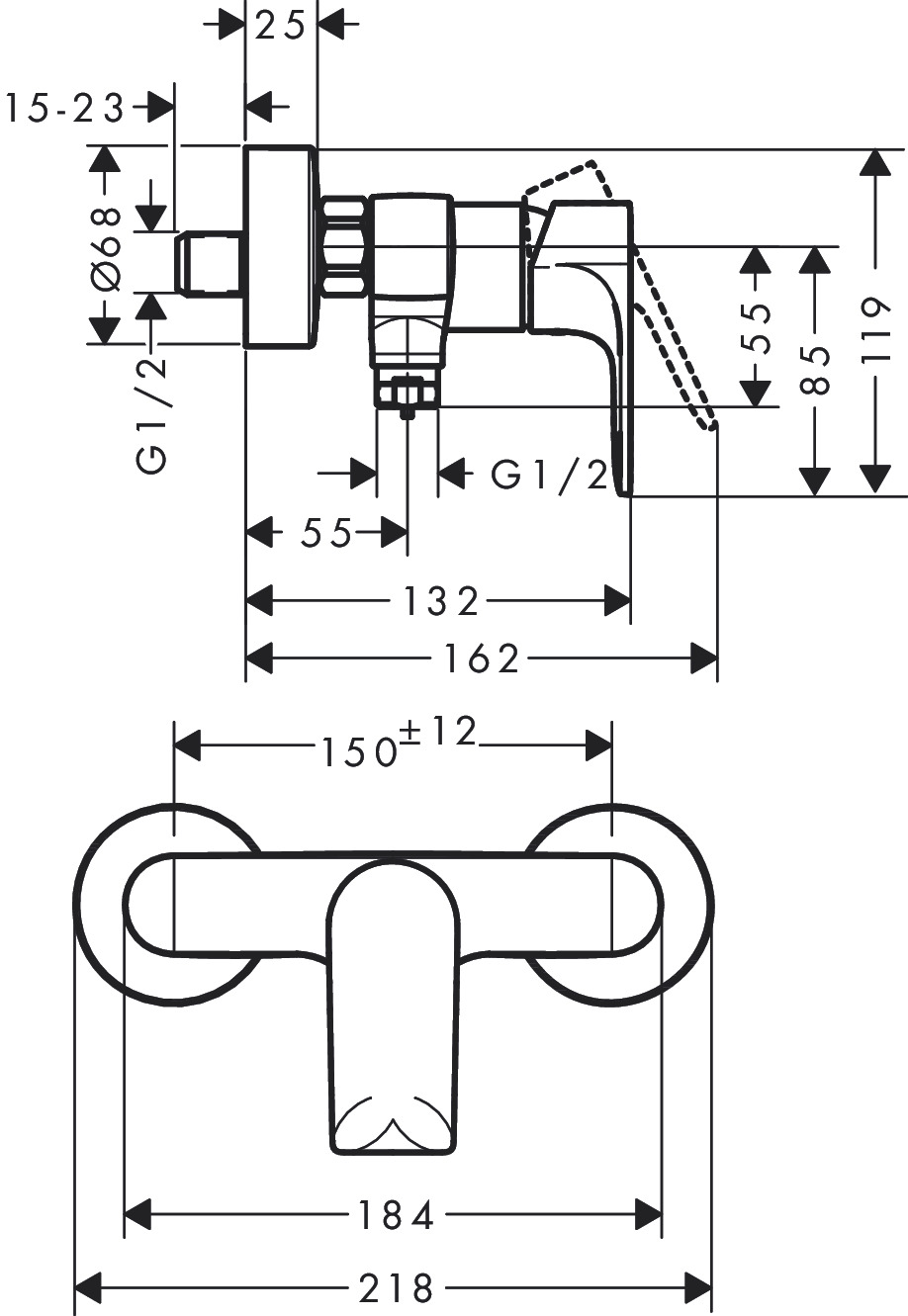 Hansgrohe Brausemischer Aufputz Rebris E  CHR. PHASEOUT