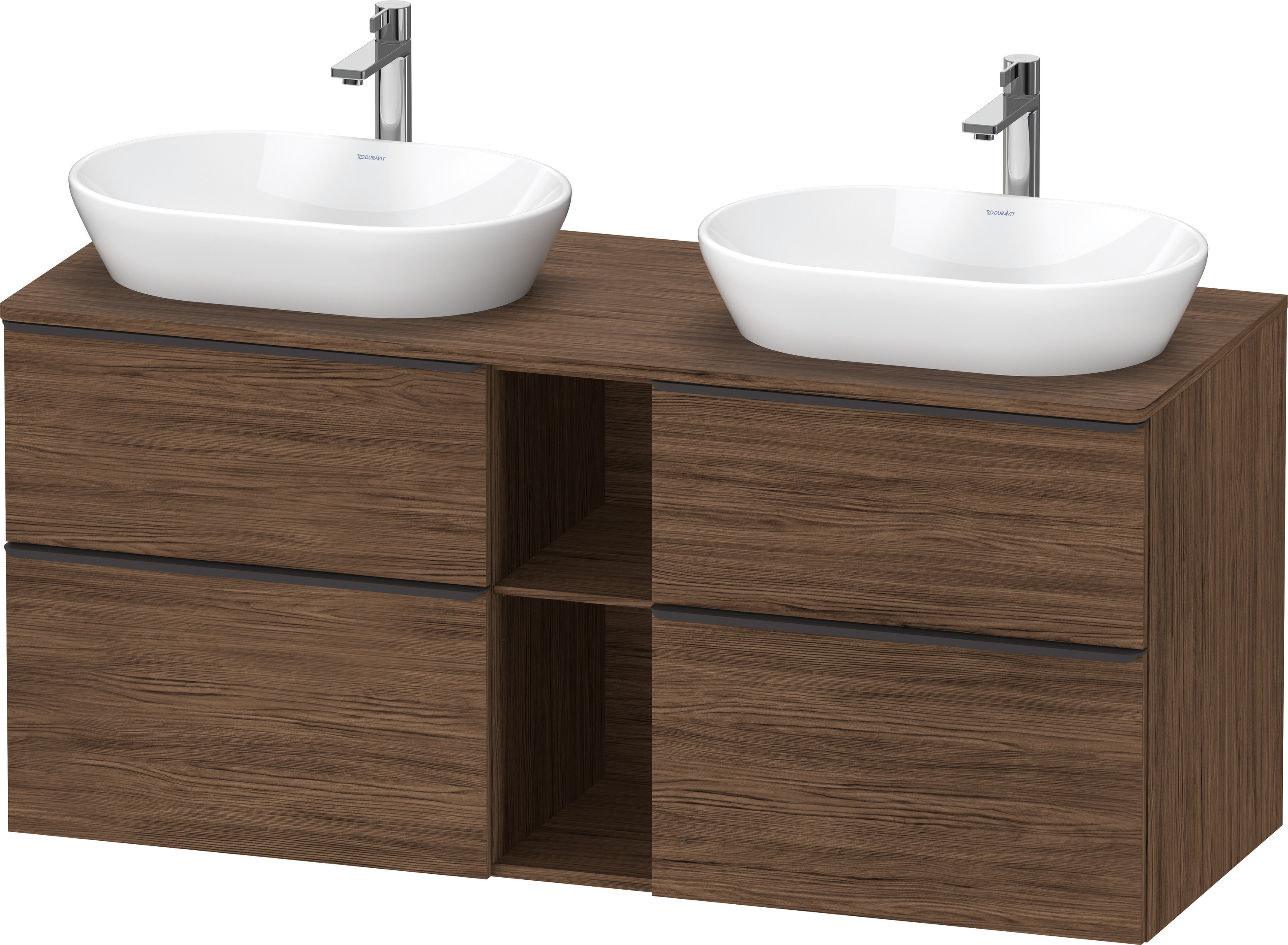 Duravit D-Neo,Kons-WTU,B,AZ:2,SBK:2,Gr:D Schw 1400x550x644mm,Wdh,Nussb.Dunkel Matt,Dek
