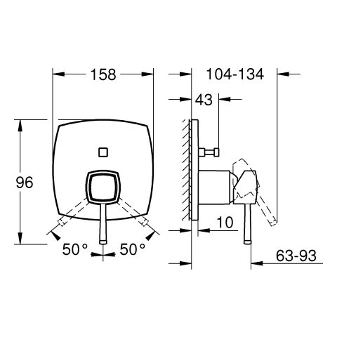 GROHE EH-Wannenbatterie Grandera 24260 FMS für 35604 chrom