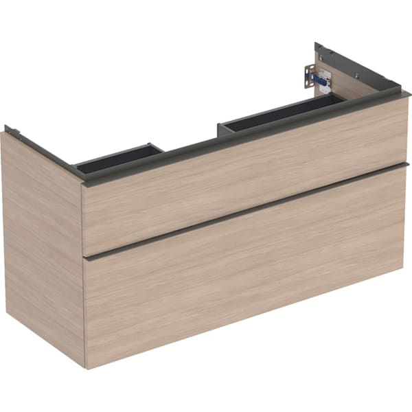 Geberit iCon Unterschrank für WT, 2 Schubl. 118,4x61,5x47,6cm, Eiche/Gr. Lava
