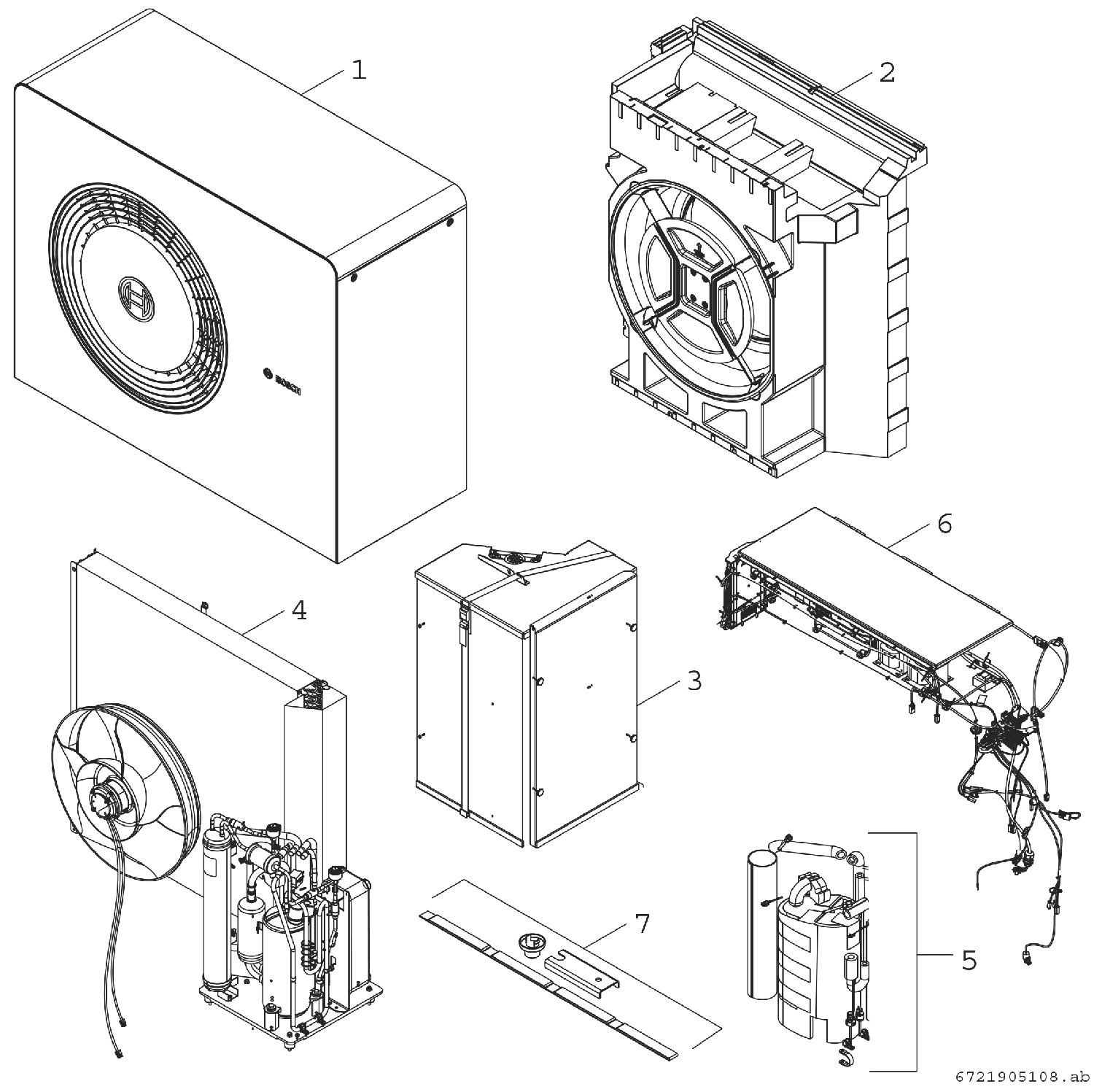 BOSCH Monoblock-Außeneinheit AW 12 OR-T Baureihe CS5800/6800i AW, 1050x1350x550